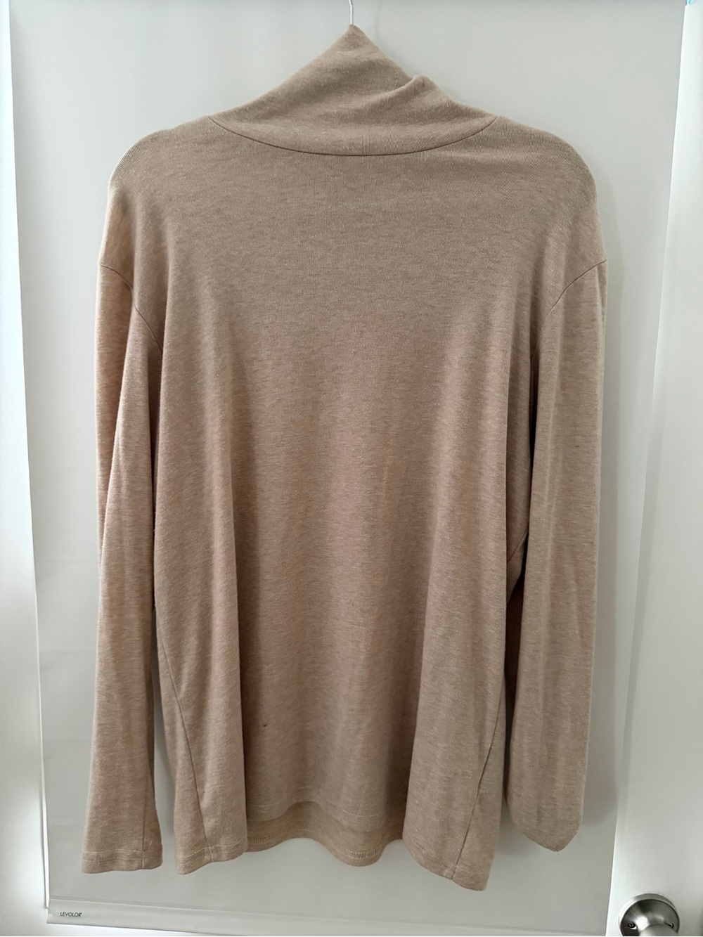 Men's Beige Turtleneck Sweater - Classic Neutral Layer